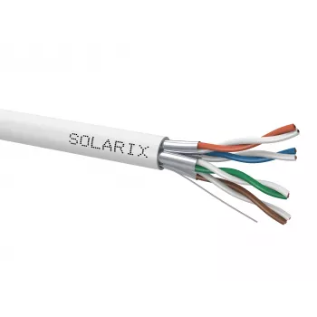 SOLARIX SXKD-6A-FFTP-LSOH Cat.6A F/FTP instalācijas kabelis, LSOH, Dca-s2,d2,a1, 500m koka spolē, pelēks