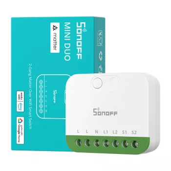 Sonoff MINI-2GS Matter divu kanālu mini slēdzis