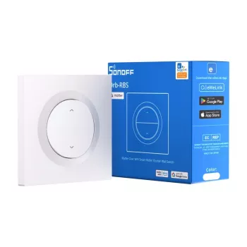 SONOFF MINI-RBS-E Matter viedais sienas slēdzis rullo žalūzijām, Wi-Fi 2.4GHz, AC 100-240V, 3A