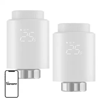 SONOFF ZigBee TRVZB Termostatgalva, 2 komplektā