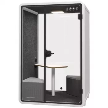 SOUNDBOX INC Soundbox Office Pod SR-M (E5) 2-Person White – akustiskā sanāksmju kabīne ar ventilāciju, LED apgaismojumu un elektrību