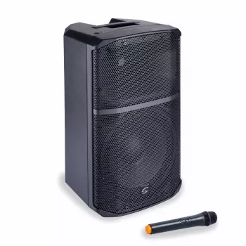 Soundsation Provibe 10AIR aktīvais 10 collu 2-virzienu PA skaļrunis ar Bluetooth un USB MP3 atskaņotāju, 300W RMS, melns