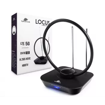 Spacetronik Locus iekštelpu DVB-T2 antena ar 45dB pastiprinātāju un barošanas bloku