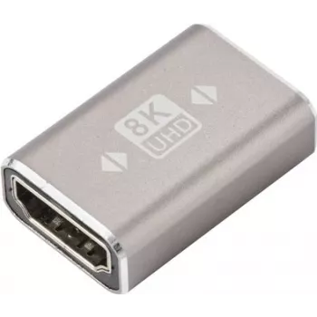 SpeaKa Professional SP-11301992 HDMI adapteris, sievišķais uz sievišķo, 8K 60Hz, 4K 120Hz, alumīnija, pelēks