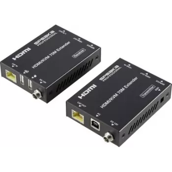 SpeaKa Professional SP-11562928 HDMI pagarinātāja komplekts ar datora vadību 4K@60Hz 70m CAT6 melns