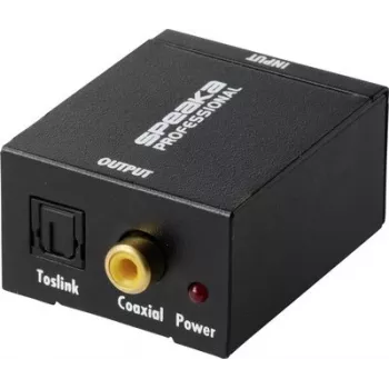 SpeaKa Professional SP-ATDAC-100 AV pārveidotājs, RCA uz Toslink un koaksiālo digitālo SP-13904368