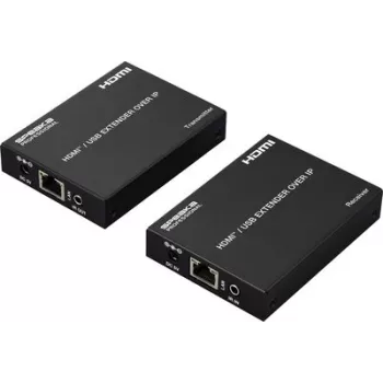 SpeaKa Professional SP-HDE-350 HDMI KVM paplašinātājs ar RJ45 tīkla kabeli, klaviatūras un peles atbalstu, 120 m, Full HD 1080p