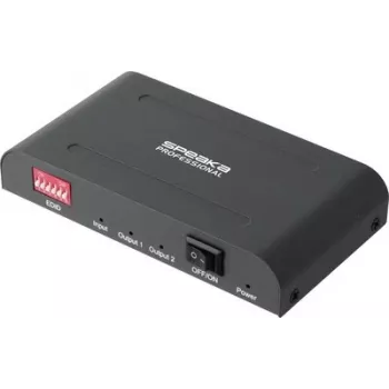 SpeaKa Professional SP-HSAE-100 2 portu HDMI sadalītājs ar papildu USB-C ieeju, 8K 30Hz, HDCP 2.3, HDR, Dolby Vision, melns SP-14570404