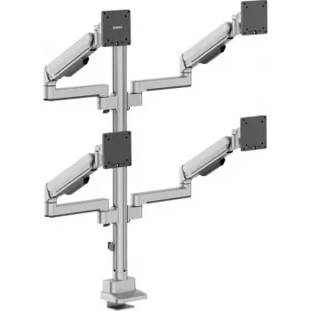 SpeaKa Professional SP-MM-1070 Četru monitoru galda stiprinājums 17-40 collu ekrāniem, alumīnijs, augstuma regulēšana, sasvēršana, pagriešana, 360° rotācija, 8 kg uz roku, melns SP-14376404