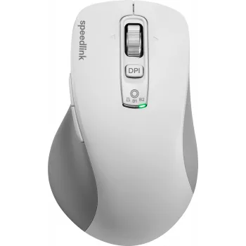 SPEEDLINK VELORA uzlādējama bezvadu pele, Bluetooth & 2.4 GHz, viedais brīvās ritināšanas ritenītis, balta SL-630310-WT