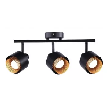 Spot Light Gote 3XE14 - Matēti melna 3 gaismu griestu prožektoru lampa, E14, regulējamas galvas, iekštelpām
