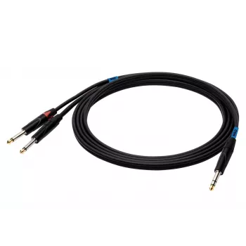 SSQ JSJM2 SS-1453 Kabelis Jack Stereo - 2x Jack Mono 2 m Melns