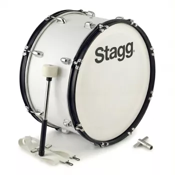 Stagg MABD-2010 20 inch Maršā bungas ar nesēju un sitēju, balta
