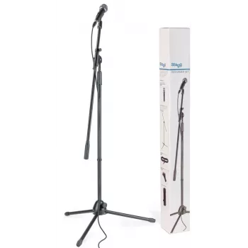 Stagg SDM50 SET Dinamiskais mikrofona komplekts ar statīvu, kabeli un klipsi
