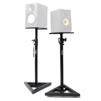 STAND4ME MON 1 MKII 2 gab. monitoru statīvi - teleskopiskais augstuma regulējums 800-1300 mm, tērauds, melns, 20 kg slodze