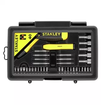 STANLEY 38-daļu sprūdrata skrūvgriežu komplekts ar pistoles rokturi