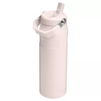 STANLEY IceFlow Bottle Flip Straw 2.0 0,71L gaiši rozā (Guava) - 24oz atkārtoti lietojama nerūsējošā tērauda ūdens pudele ar atlokāmu salmiņu vāciņu, divkāršās sienas vakuuma izolācija, neizplūstoša, bez BPA, mazgājama trauku mazgājamā mašīnā