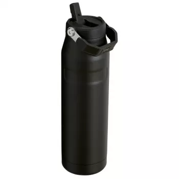 STANLEY IceFlow Bottle Flip Straw 2.0 1,06L melna termosa pudele ar salmiņu