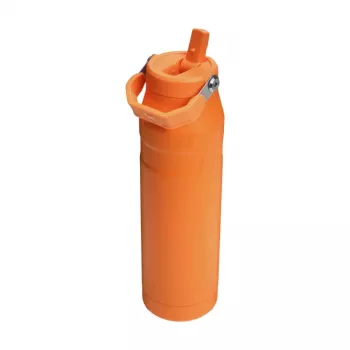 STANLEY IceFlow Bottle Flip Straw 2.0 1,06L oranža termoss - Noplūdes drošs salmiņa vāciņš, dubultās sienas vakuuma izolācija, nerūsējošais tērauds
