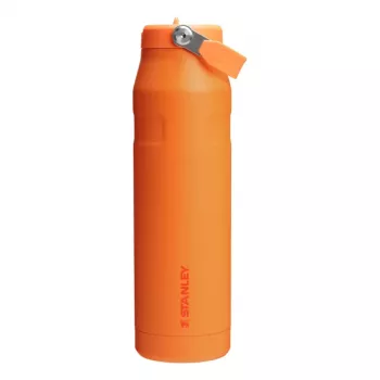STANLEY IceFlow Bottle Flip Straw 2.0 1,06L oranža termoss - Noplūdes drošs salmiņa vāciņš, dubultās sienas vakuuma izolācija, nerūsējošais tērauds