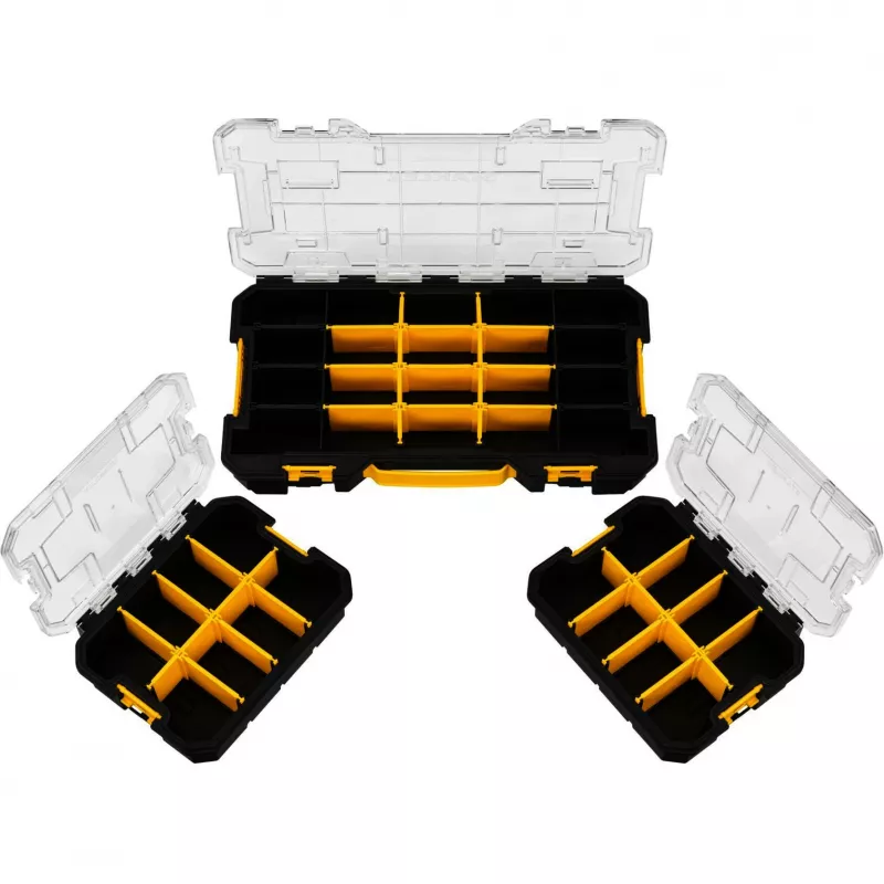 STANLEY PRO-STACK Organizatoru komplekts 3 daļas melns/caurspīdīgs