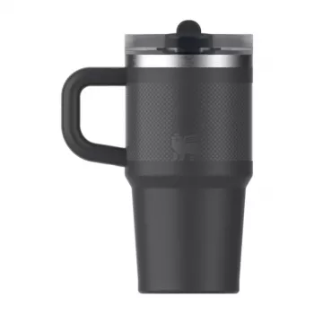 STANLEY Quencher ProTour Flip Straw termokrūze ar salmiņu 0,59L, melna