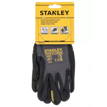 Stanley SY510L-QS darba cimdi, izmērs L (9) - sintētiskās ādas plauksta, spandeksa virspuse, neoprēna aproce, EN 388 sertificēti, melni/dzelteni