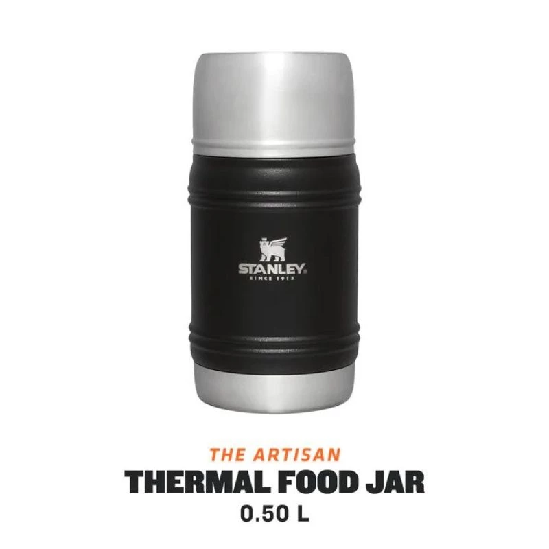 STANLEY The Artisan termoss ēdienam 0,5L melns - vakuuma izolācija, nerūsējošais tērauds, neizplūstošs, 6h karsts / 12h auksts