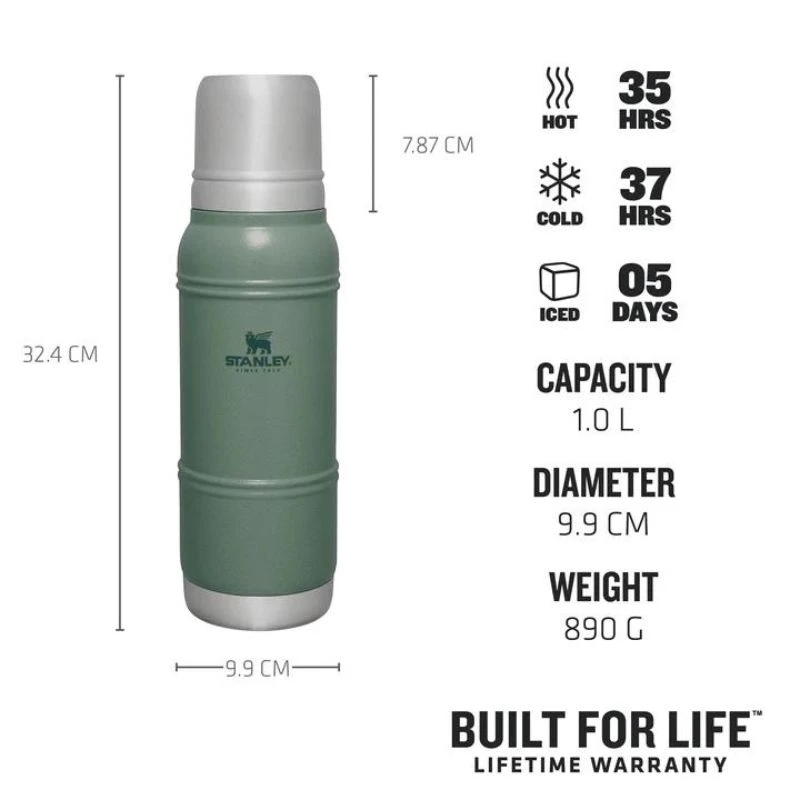 STANLEY Thermos The Artisan Thermal Bottle 1L Green - termoss, 1L, zaļš