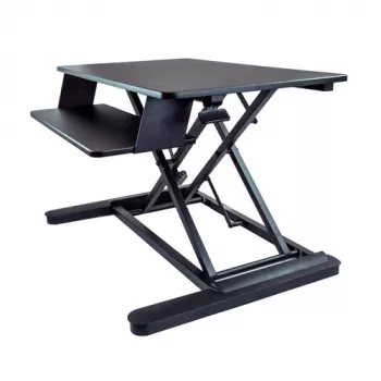 StarTech.com ARMSTSLG Sēdus-stāvus galda pārveidotājs ar tastatūras paliktni - 89 x 53 cm virsma, ergonomisks augstuma regulējums, piemērots 2 monitoriem, salikts, melns