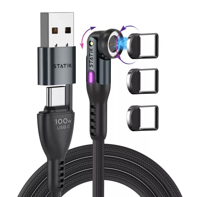 Statik 360 Pro Cable 2.0 USB-C Only; 1m, Black