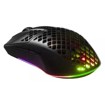 SteelSeries Aerox 3 Wireless optiskā spēļu pele - 18000 CPI, 80M klikšķi, RGB, Onyx - Atjaunota