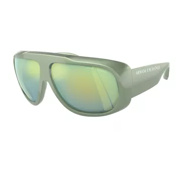 Sunglasses Armani Exchange Unisex AX4143SU83542 Rectangular Full Rim Plastic Black Dark Grey 67mm