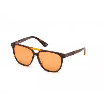 Sunglasses WEB EYEWEAR Unisex WE0263-5956J Square Havana Acetate Frame Green Polycarbonate Lens 59/13/145 mm UV400