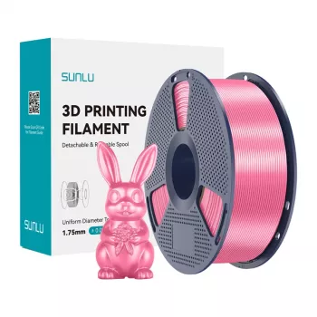 Sunlu PLA+ Silk pavediens 1.75mm rozā 1kg – augsta spīduma zīda apdare FDM 3D printeriem