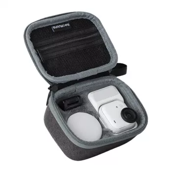 Sunnylife Mini Case Insta360 GO 2 – EVA cietais maciņš ar karabīni, melns