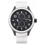 SUPERDRY Vīriešu analogais kvarca pulkstenis SYG110W 44mm Melna silikona siksniņa