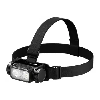 SUPERFIRE HL106 uzlādējama LED galvas lampa, 1200 lūmeni, USB-C, IPX4, 200m stars, 5 režīmi, regulējams leņķis, melna