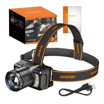 Superfire HL25 Galvaslampa 700lm USB-C
