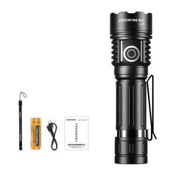 Superfire L21 Lukturis 2300 lūmeni P70 LED USB-C uzlādējams IP44