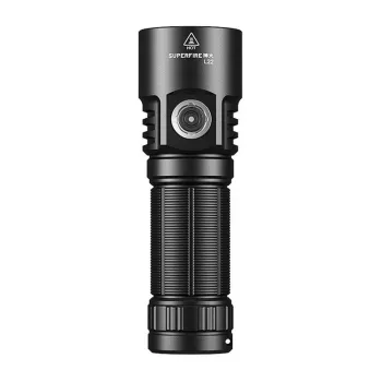 Superfire L22 XHP70.2 LED Lukturis 3000 Lūmenu USB-C Uzlādējams Power Bank Melns