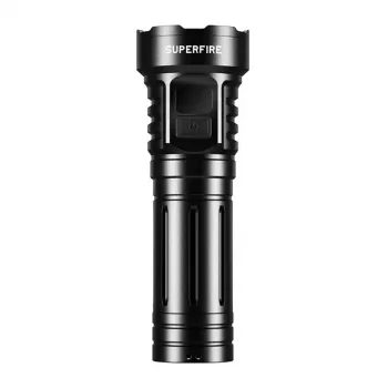 Superfire L24 USB-C uzlādējams LED lukturis, 2500 lūmeni, 500 m stars, IP44, melns
