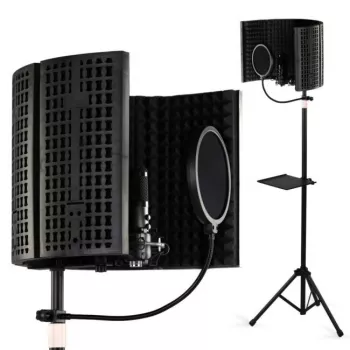 SUPRIMO AC5 SET 5-Paneļu Akustiskā Izolācijas Siena Mikrofonam, Salokāma, Melna