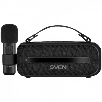 SVEN PS-255 Skaļrunis, Melns (12W, Bluetooth, FM, USB, Karaoke Mikrofons, 3600mAh)