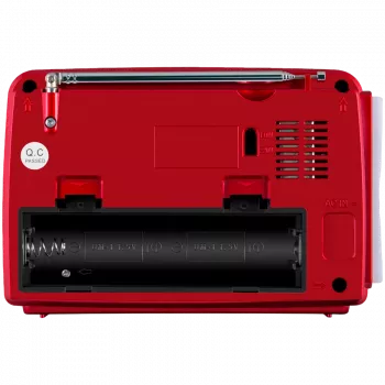 SVEN SRP-150 Portatīvais skaļrunis, sarkans (3W, Bluetooth, FM/AM/SW, USB, microSD, lukturis, akumulators)