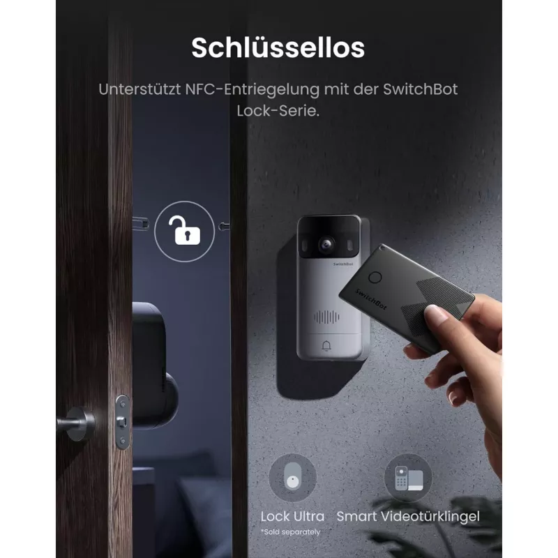 Switchbot SWB VDB-M-SW - WiFi Video Doorbell ar 4,3 inch krāsu displeju (Balts/Sudrabs)