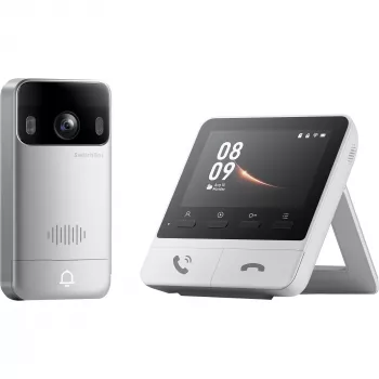 Switchbot SWB VDB-M-SW - WiFi Video Doorbell ar 4,3 inch krāsu displeju (Balts/Sudrabs)