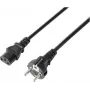Sygonix SY-5243888 3 m barošanas kabelis Schuko uz IEC C13, H05VV-F 3G0.75, 10A/250V, melns