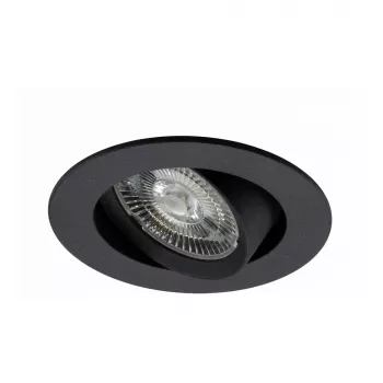 SYNERGY21 Helios LED Iegremdējamie Griestu Prožektori Melni Apaļi Pagriežami Silta Balta Gaisma 5W 400lm 2700K
