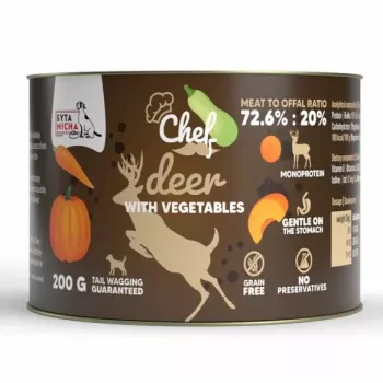 SYTA MICHA Chef Deer with Vegetables Mono Wet Dog Food 200g